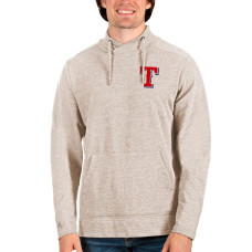 Men's Texas Rangers Antigua Oatmeal Team Reward Pullover Sweatshirt