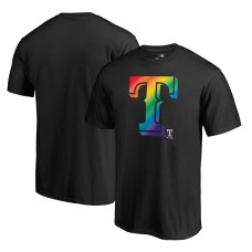 Men's Texas Rangers Fanatics Branded Black Team Pride Logo T-Shirt