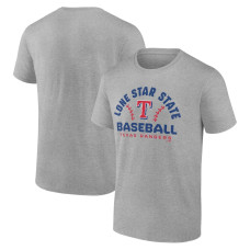 Men's Texas Rangers Fanatics Branded Heather Gray Team Go For Two T-Shirt