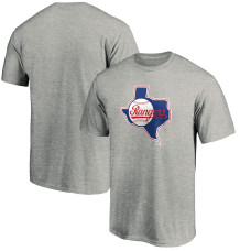 Men's Texas Rangers Fanatics Branded Heathered Gray Cooperstown Collection Huntington Logo T-Shirt