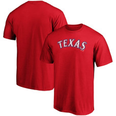Men's Texas Rangers Fanatics Branded Red Official Wordmark Logo T-Shirt