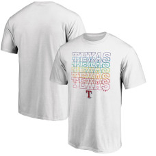 Men's Texas Rangers Fanatics Branded White City Pride T-Shirt