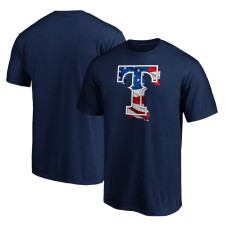 Men's Texas Rangers Logo Fanatics Branded Navy Banner Wave T-Shirt