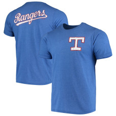 Men's Texas Rangers Majestic Threads Royal Throwback Logo Tri-Blend T-Shirt