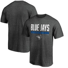 Men's Toronto Blue Jays Fanatics Branded Charcoal Win Stripe Logo T-Shirt