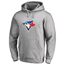 Men's Toronto Blue Jays Fanatics Branded Heather Gray Official Logo Fitted Pullover Hoodie