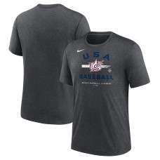 Men's USA Baseball Nike Heather Charcoal 2023 World Baseball Classic Tri-Blend T-Shirt