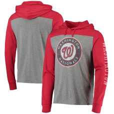 Men's Washington Nationals '47 Heathered Gray/Red Franklin Wooster Pullover Hoodie