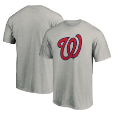 Men's Washington Nationals Fanatics Branded Heathered Gray Official Team Logo T-Shirt
