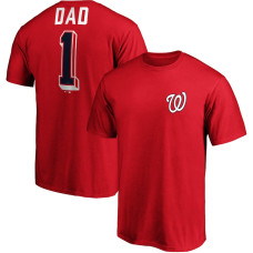 Men's Washington Nationals Fanatics Branded Red Number One Dad Team T-Shirt